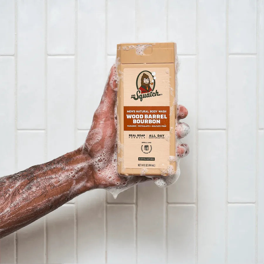 14 oz Wood Barrel Bourbon Exfoliating Body Wash